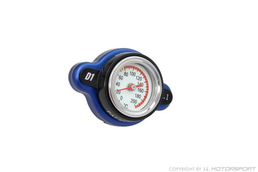 MX-5 Kühlerdeckel blau mit Temperatur Anzeige 1,1 bar